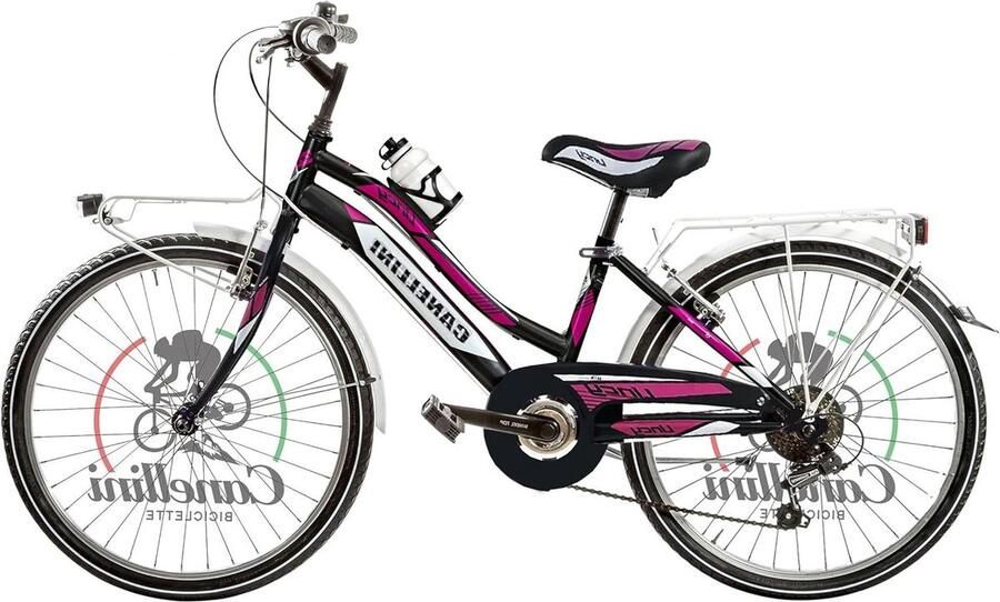 Meisjesfiets MTB Kinderfiets Mountainbike Buitenspelen Aluminium wielen 24 inch Zwart