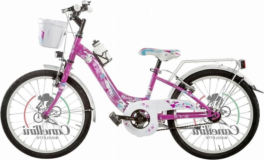 Meisjesfiets Venere Kinderfiets Stedelijk Gebruik Met Zijstandaard 20 inch Fuchsia