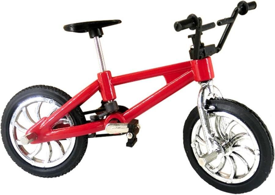 Mini BMX Fiets Vinger BMX Speelgoed Decoratie Object Realistische Details 10.5 x 7 cm Rood