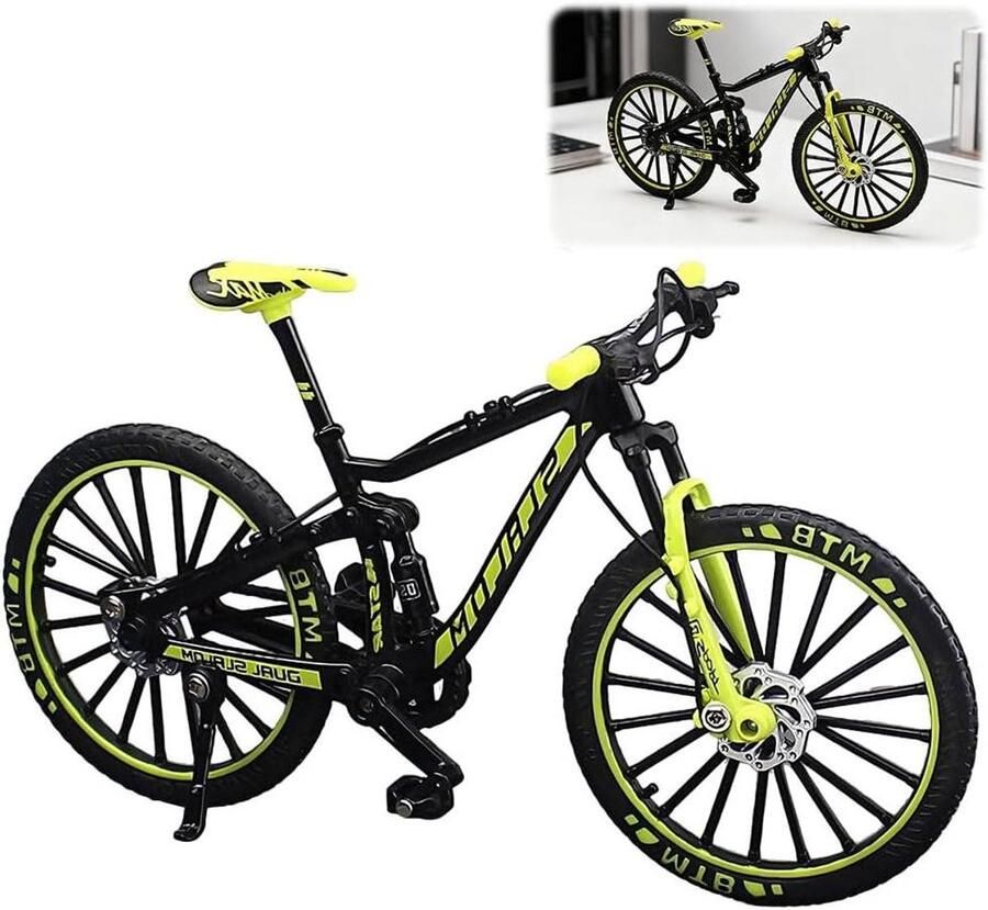 Miniatuur Mountainbike Model Speelgoedfiets Vingerfiets Decoratie Modelbouw Realistisch Ontwerp 175 x 10 cm Groen