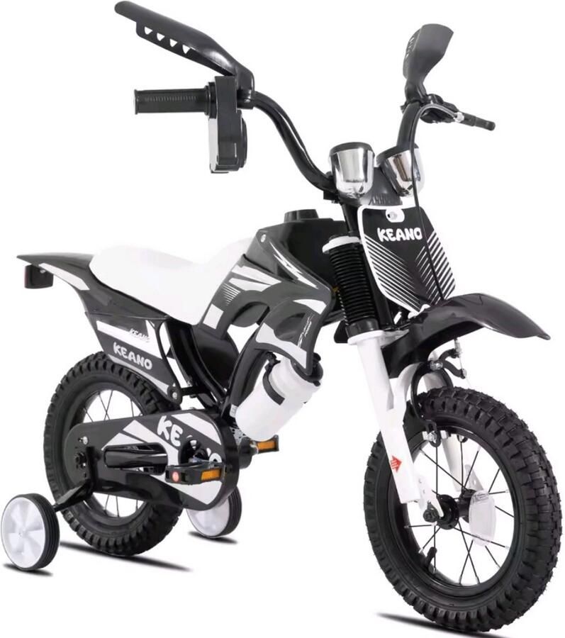MotoBike Kinderfiets 12 inch met zijwieltjes Zwart