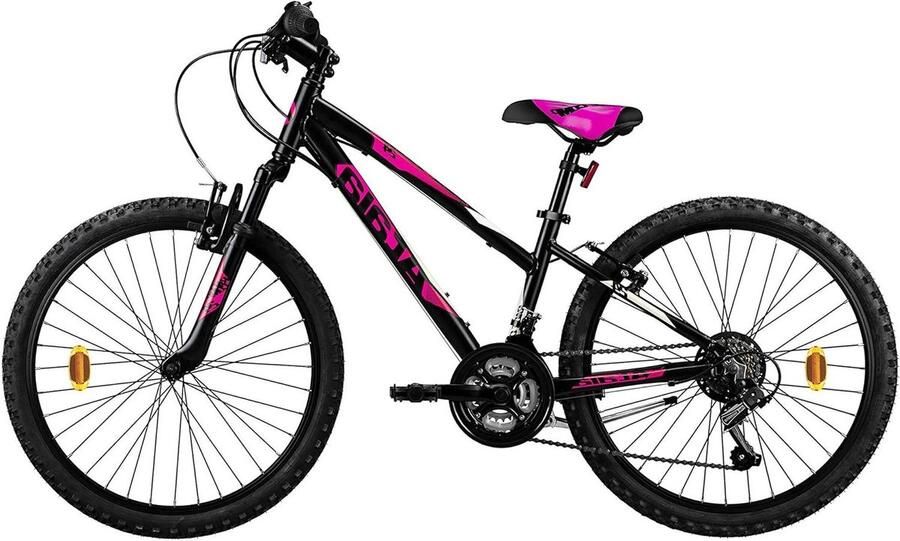 Mountainbike ATB Fiets Buiten Fietsen Aluminium Frame 24 inch Zwart Fuchsia
