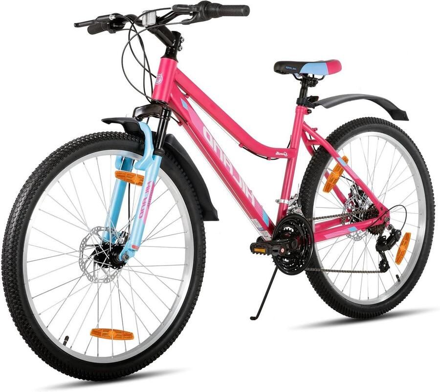 Mountainbike Damesfiets Terrein Dagelijks Gebruik Verende Voorvork 26 Inch Roze