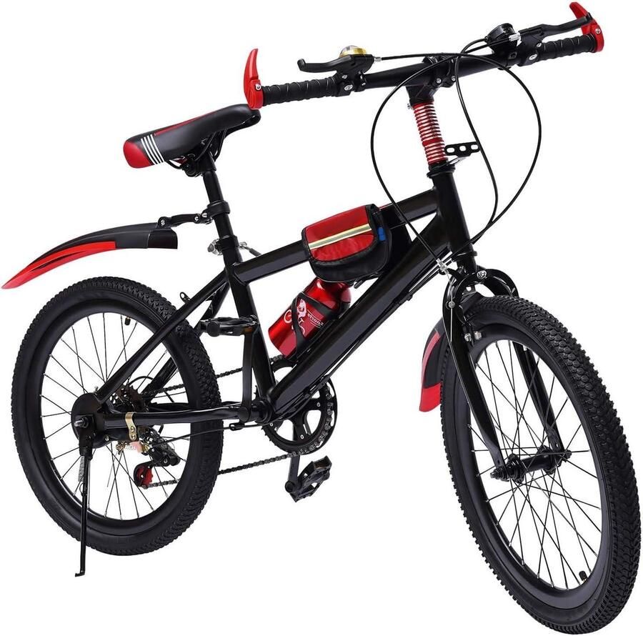 Mountainbike Fiets Kinderfiets MTB Buiten Fietsen Dubbel Rem Systeem 20 Inch Zwart Rood