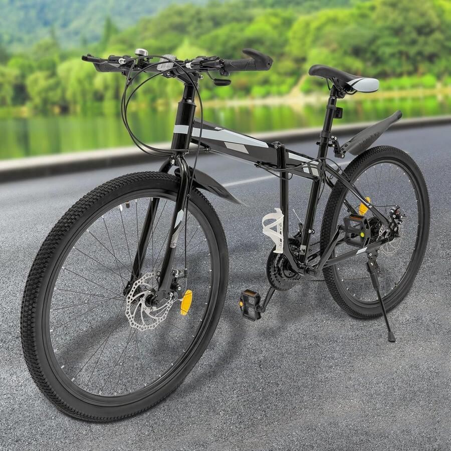 Mountainbike Fiets voor volwassenen Buiten fietsen 21 instelbare snelheden 26 inch Zwart en zilver