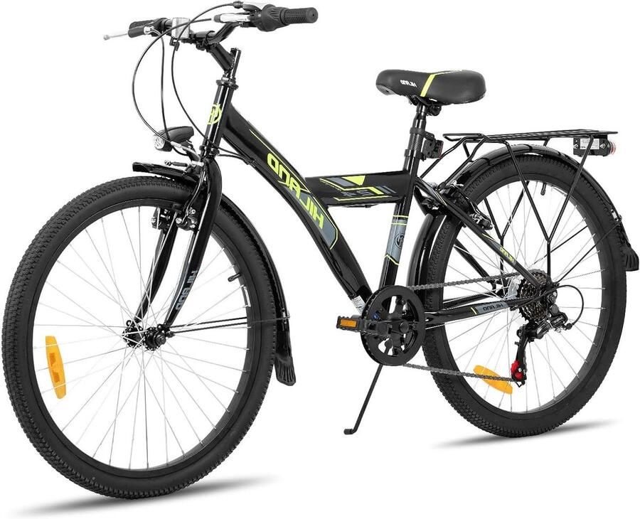 Mountainbike Kinderen Fiets Buiten Fietsen 6 Versnellingen Bagagedrager 20 of 24 inch Zwart Wit