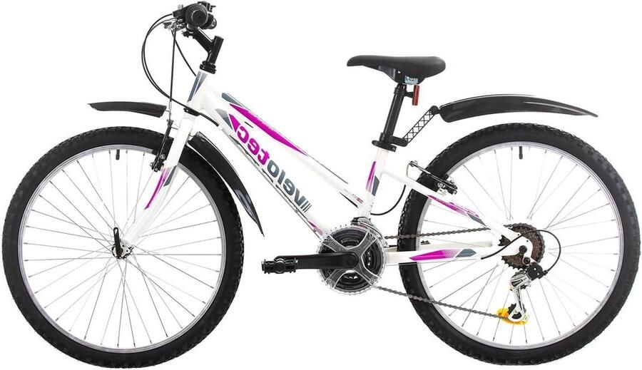 Mountainbike Kinderfiets sfiets sfiets Avontuurlijk Buitengebruik 24 Inch Stalen Frame 130-155 cm Wit Roze