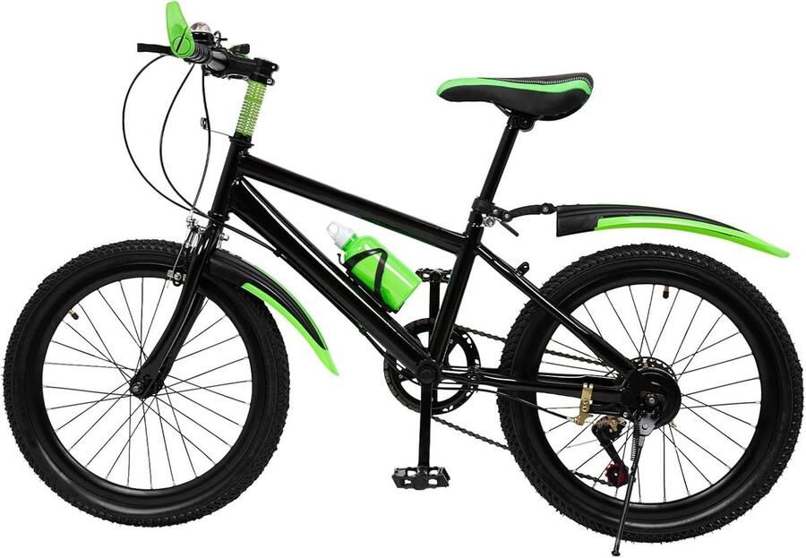 Kinderfiets Mountainbike Jeugdfiets Outdoor Avontuurlijke Ritten 6 Versnellingen Nauwkeurig 20 Inch Groen
