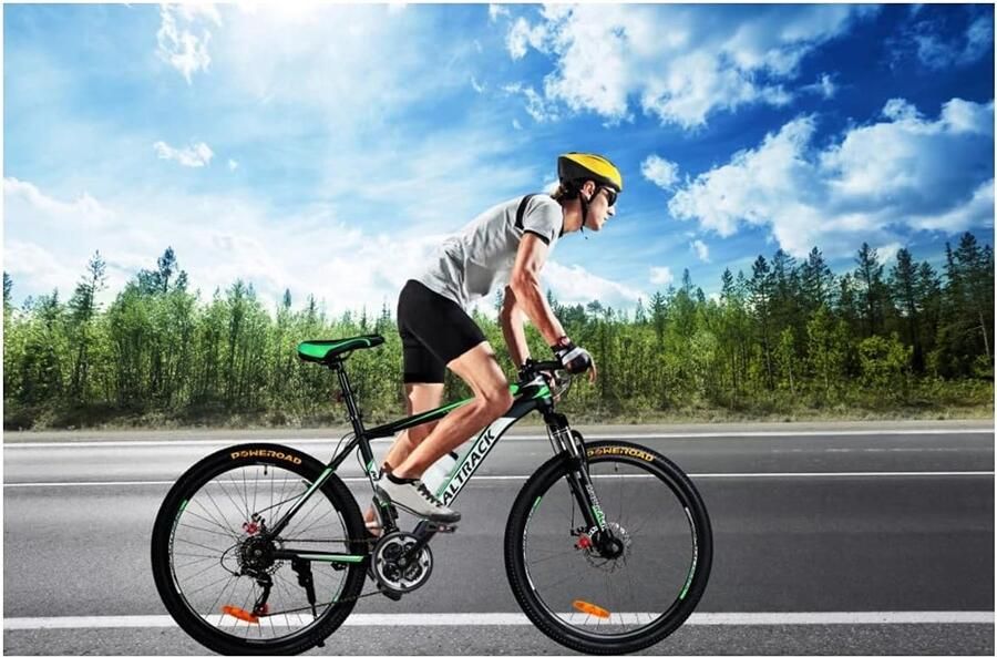Mountainbike Terreinfiets Buiten Fietsen 18 Versnellingen 26 Inch Groen