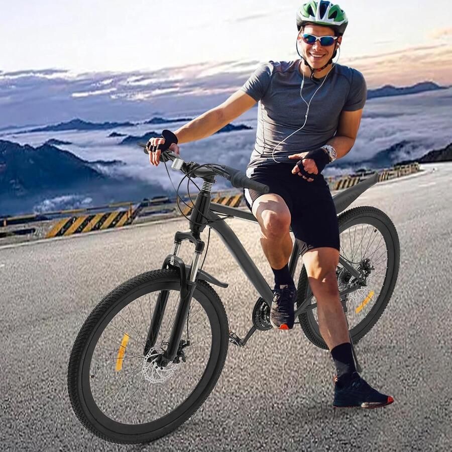 Mountainbike Trekfiets Allround Outdoor Fietsen 21 Versnellingen 26 Inch Wiel Zwart