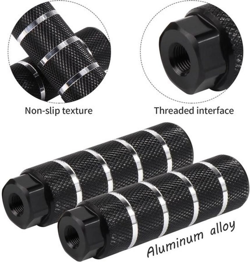 MTTs- BMX Pegs Antislip 2 Stuks Aluminium 9 mm 3 8 Inch 26 Tanden 10 x 2.8 cm Lichtgewicht Fietssteunen - Foto 2