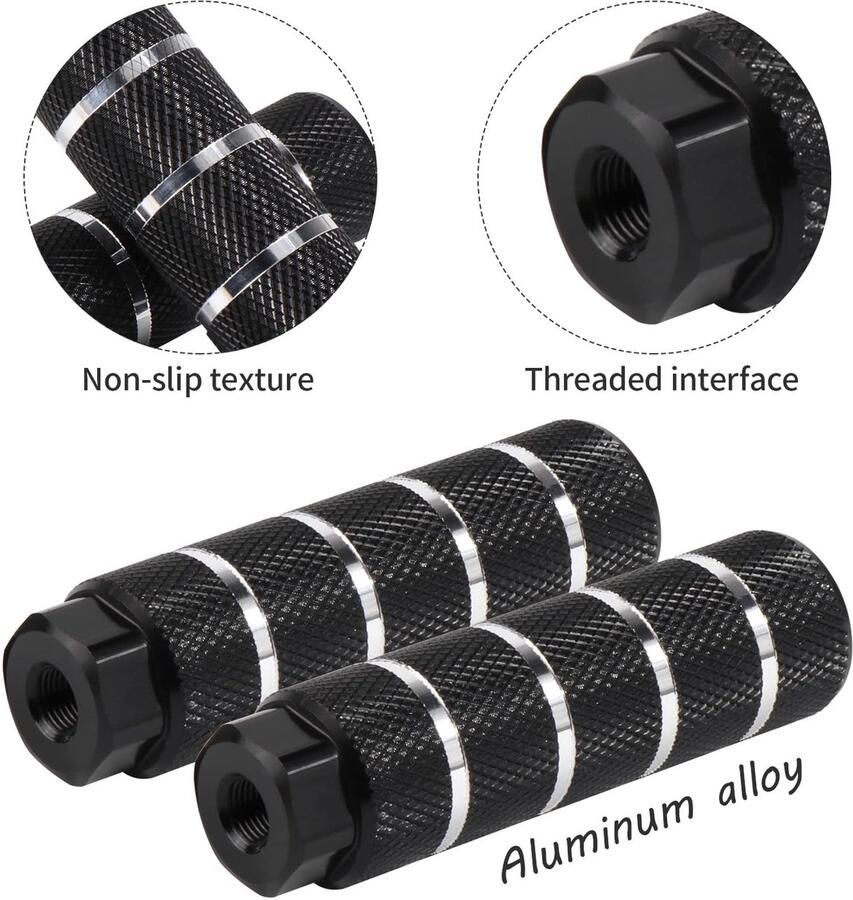 MTTs- BMX Pegs Antislip 2 Stuks Aluminium 9 mm 3 8 Inch 26 Tanden 10 x 2.8 cm Lichtgewicht Fietssteunen