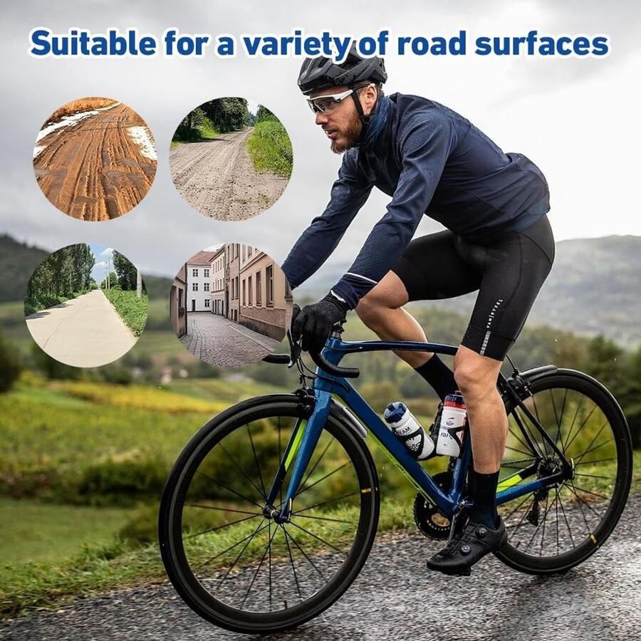 Mudguards voor mountainbike en stadsfiets 24-29 inch 2-delige set eenvoudig te monteren zonder boren waterdicht en duurzaam kunststof