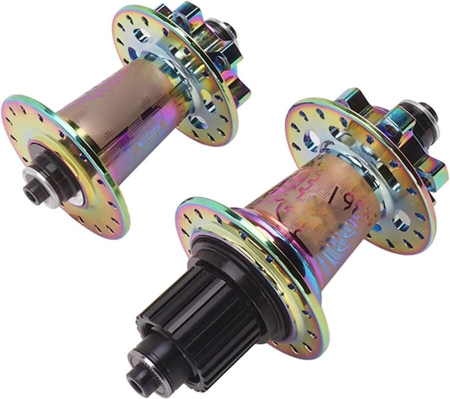 OmGoods Dailygoody Fietswiel Mountainbike Hub 6 Klauw Aluminium 32H 72 Klikken 8 tot 13 Speed Geschikt voor Fietsen Regenboog