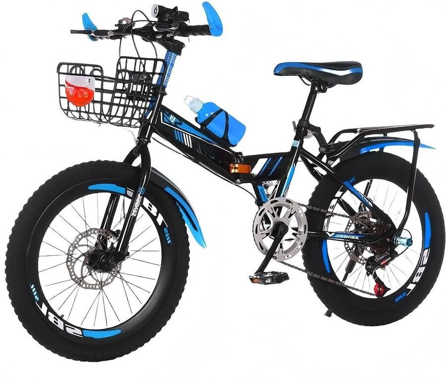 Opvouwbare Kinderfiets Vouwfiets Jongens Veilig Fietsen Schijfremmen 20 Inch Zwart Blauw