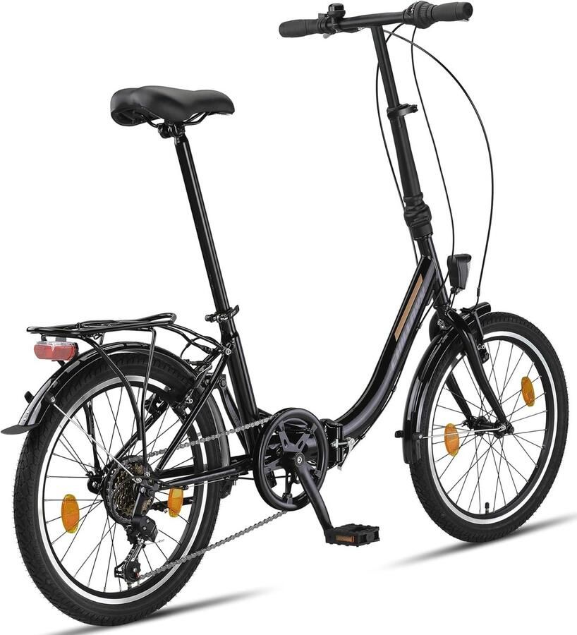 Opvouwbare Vouwfiets 20 inch – Shi o 6 Versnellingen – LED Licht – Quick-Fold Systeem – Compacte Stadsfiets