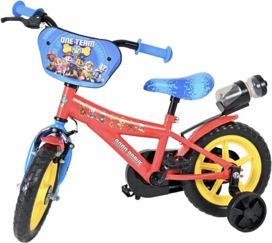 Paw Patrol Kinderfiets 12 inch met Zijwieltjes – Rood Blauw Stoer Design