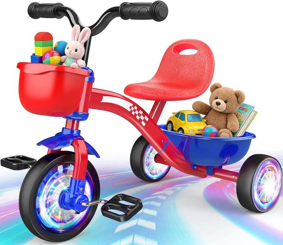 Peuter Driewieler Loopfiets Baby Buiten Spelen Verlichtende Wielen 1-3 Jaar Unicorn