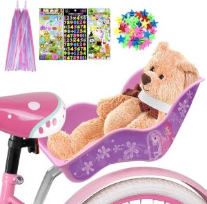 Poppen fietsstoel poppenstoel voor kinderfiets met spaakclip sterren stickers streamer stuur banden voor doe-het-zelf fietszadelpoppen cadeauset voor kinderen