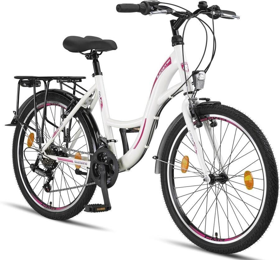 Premium Stadsfiets 24 inch Fiets voor en 21 Versnellingen Comfortabel en Duurzaam