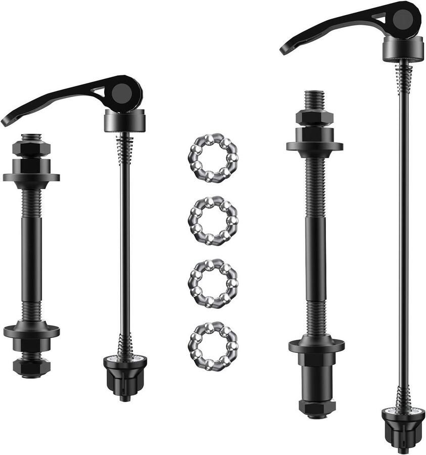 Quick Release Fiets As Set voor Racefiets en Mountainbike 25mm Wiel Hub Spies Voor- en Achteras - Foto 2
