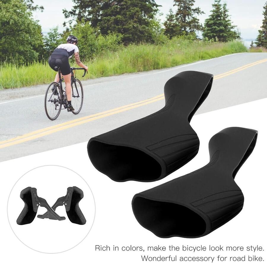 Racefiets Shifters Siliconen Cover Accessoires R7000 R8000 Shifter Remhendel Cover Kap Hoge robuustheid voor racefiets(black)