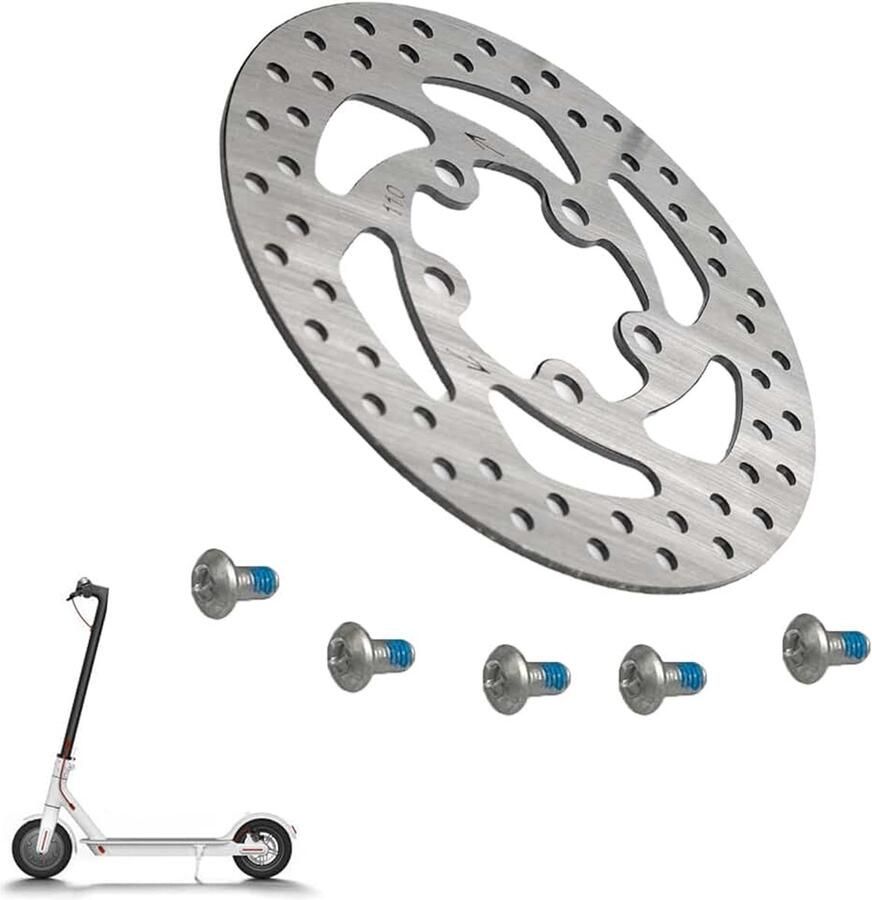 Remschijf voor Xiaomi M365 1S Essential M365 Pro 2 elektrische scooters reserveonderdeel 5 gaten roestvrij staal (110 mm versterkt)