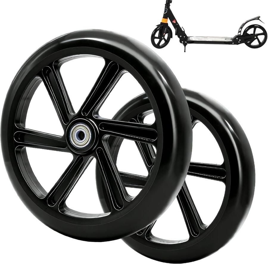 Reserve scooterwielen 200 mm met ABEC-9-lagers antislip profiel voor stadssteppen en e-scooters universele vervangingsset