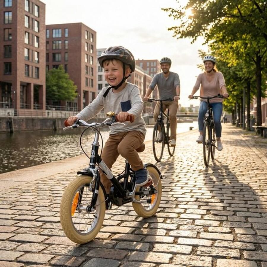 Retro Kinderfiets 12 Inch met Steunwielen Voor en vanaf 3 Jaar