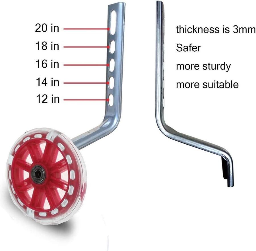 Ronte Steunwieltjes Kinderfiets Universeel 1 paar (rood) met Zoekwoorden Optimalisatie