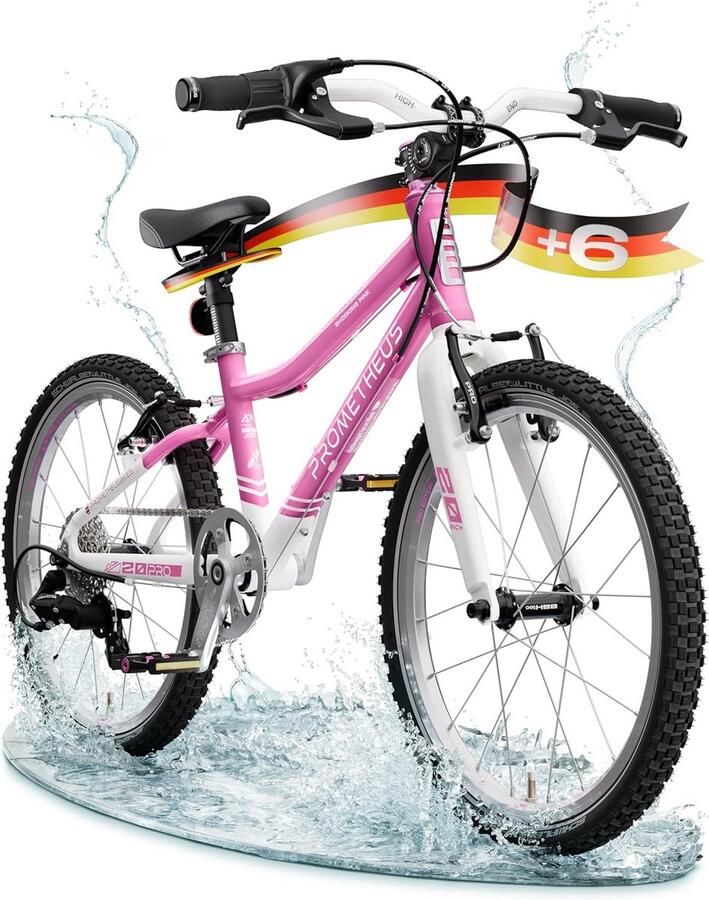 Roze Kinderfiets 20 Inch voor Meisjes Lichtgewicht Aluminium 7 Versnellingen Vanaf 6 Jaar