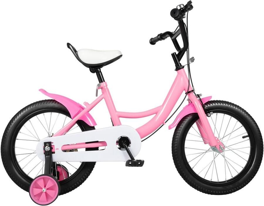 Roze Kinderfiets met Zijwieltjes voor Leeftijd 5-8 Jaar - Foto 1