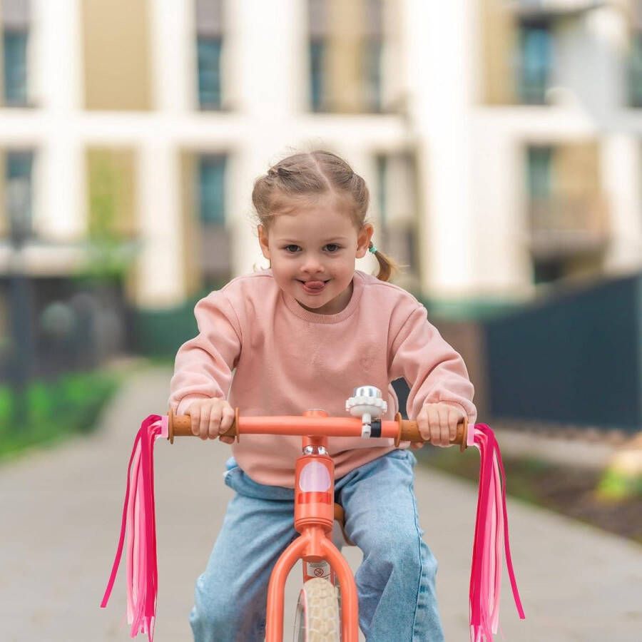 Roze kinderfiets stuurfranjes Accessoires voor meisjesfiets Stuurbanden en fietsluchtslangen Streamer decoratie 1 paar