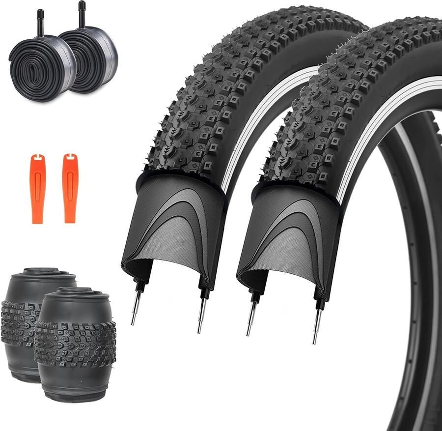 Set van 2 30TPI fietsbanden 20 24 26 27 5 29 x 2 125 inch opvouwbare banden fietsjas voor mountainbike stadsfietsen racefietsen MTB hybride fiets - Foto 1