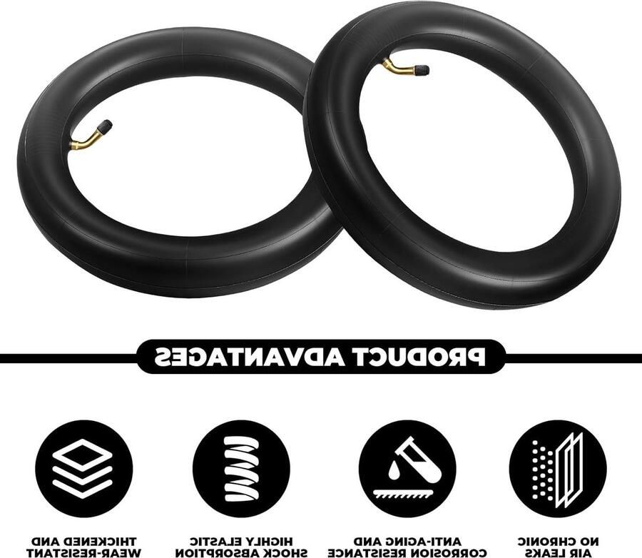 Set van 2 luchtkamers voor elektrische scooters 12 inch vervangbanden met 45° ventiel versterkte luchtkamers voor kinderwagens driewielers en fietsen