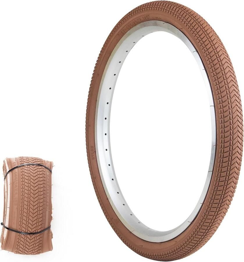 Set van 2 Multikleurige Kinderfietsbanden 20 Inch x 2.125 voor Loopfietsen en Kinderfietsen