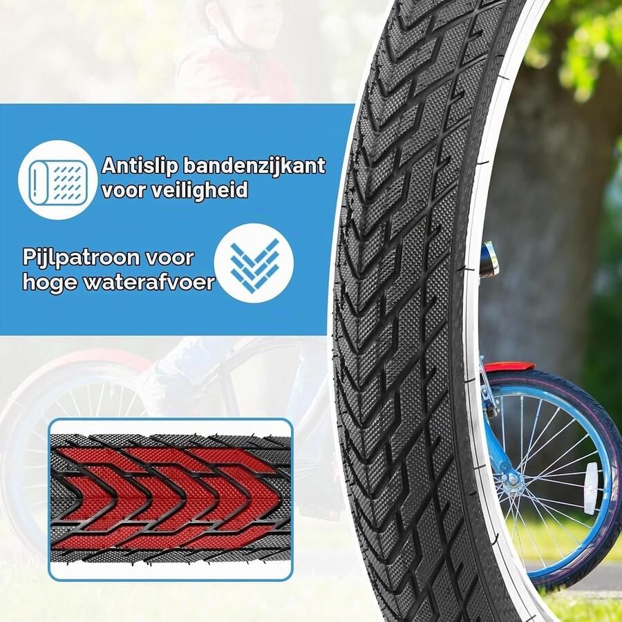 Set van 2 Vouwbare Fietskampen 20 x 2.35 Inch Geschikt voor Mountainbike BMX en Kinderfietsen Duurzaam en Betrouwbaar Vervangingsmateriaal