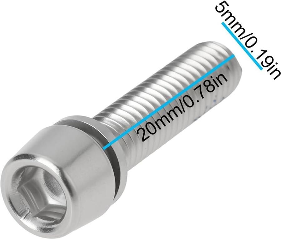 Fietsstuur Bouten M5x20mm Roestvrij staal Bevestiging Geschikt voor mountainbike en racefiets ShopVlot