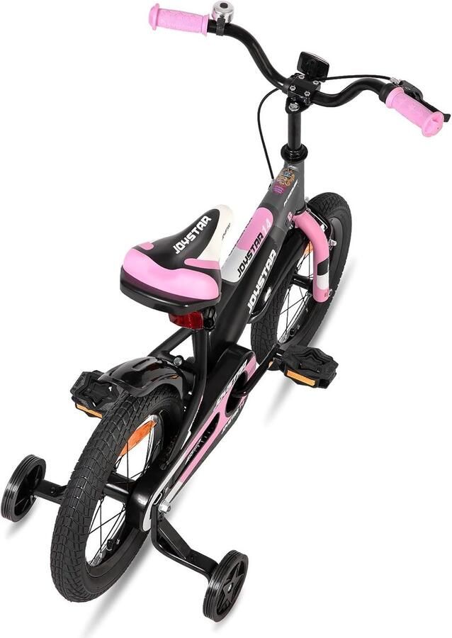 SnelShoppen 12 Inch Fietsen voor Kinderen met Stabilizers Geschikt voor 2-4 Jaar Roze Kinderfiets voor en Veilig en Stevig