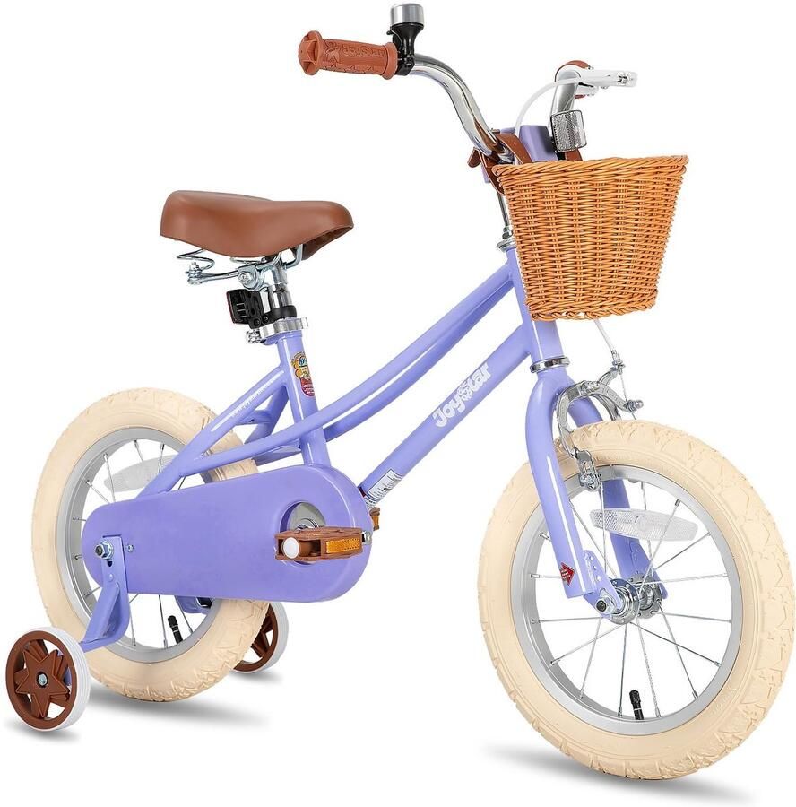 SnelShoppen 16 Inch Kinderfiets Meisjesfiets met Steunwielen en Mand voor Peuters en Kinderen 5-7 Jaar Paars Veilig en Stijlvol Fietsen in de Tu