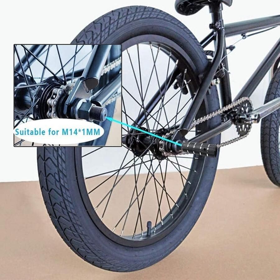 SnelShoppen 2 Stuks Aluminium Antislip Voetsteunen voor BMX en ATV Passagier Robuust en Duurzaam 14mm Montagegat Veiligheidsontwerp
