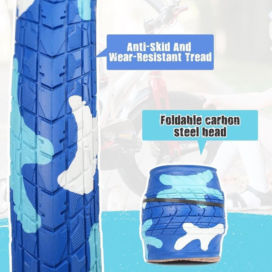 SnelShoppen 2 Stuks ZUKKA 20 x 2 125 Fietsbanden Blauw voor BMX Kinderfietsen Klapbanden met Binnenbanden Geschikt voor 20 Inch Fietsen MTB en Mo