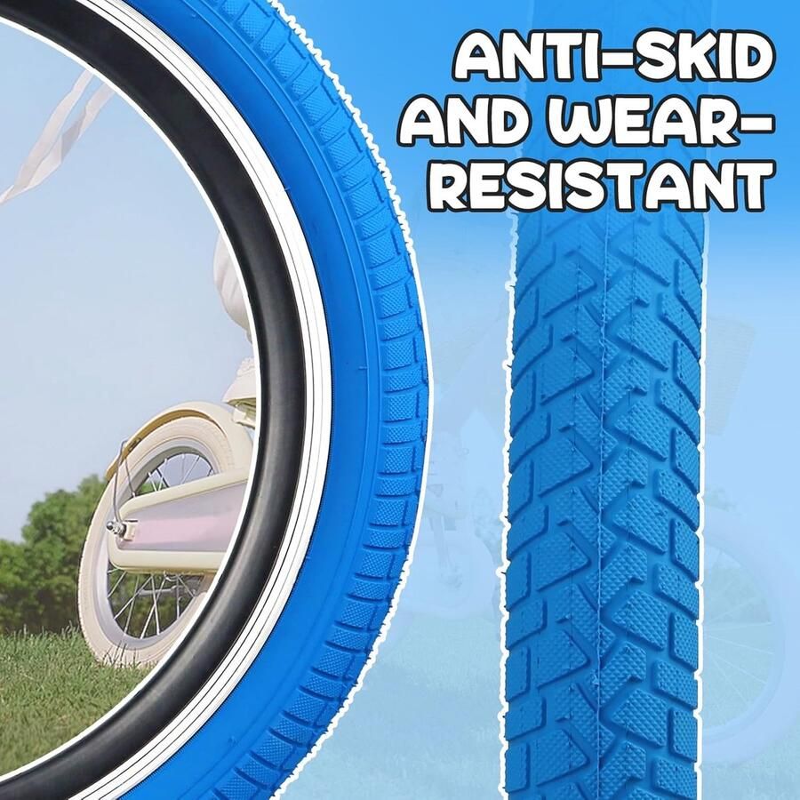 SnelShoppen 20 Inch Fietbanden Set 2 Stuks 20x2.125 Vouwbanden met Binnenbanden voor MTB BMX Kinderfietsen