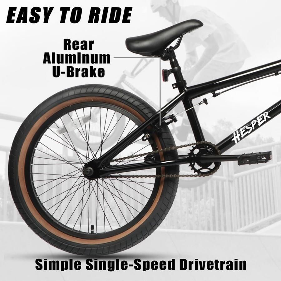 SnelShoppen 20 inch Kinderfiets Freestyle BMX met 4 Pegs voor Jongens 6-14 Jaar Stijlvol Ontwerp Duurzaam Hi-Ten Staal Verschillende Kleuren Per