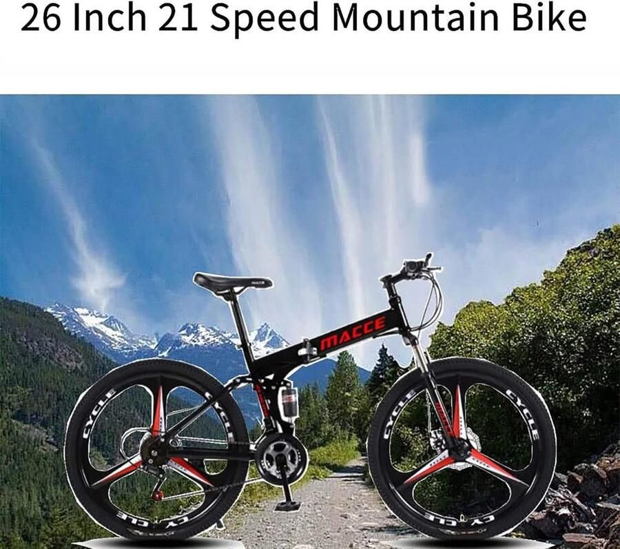 SnelShoppen 26-Inch Opvouwbare Volwassen Mountainbike 21 24 27 30 Versnellingen Hoog-Koolstof Staal Dubbele Schijfrem Schokabsorberend Off-R
