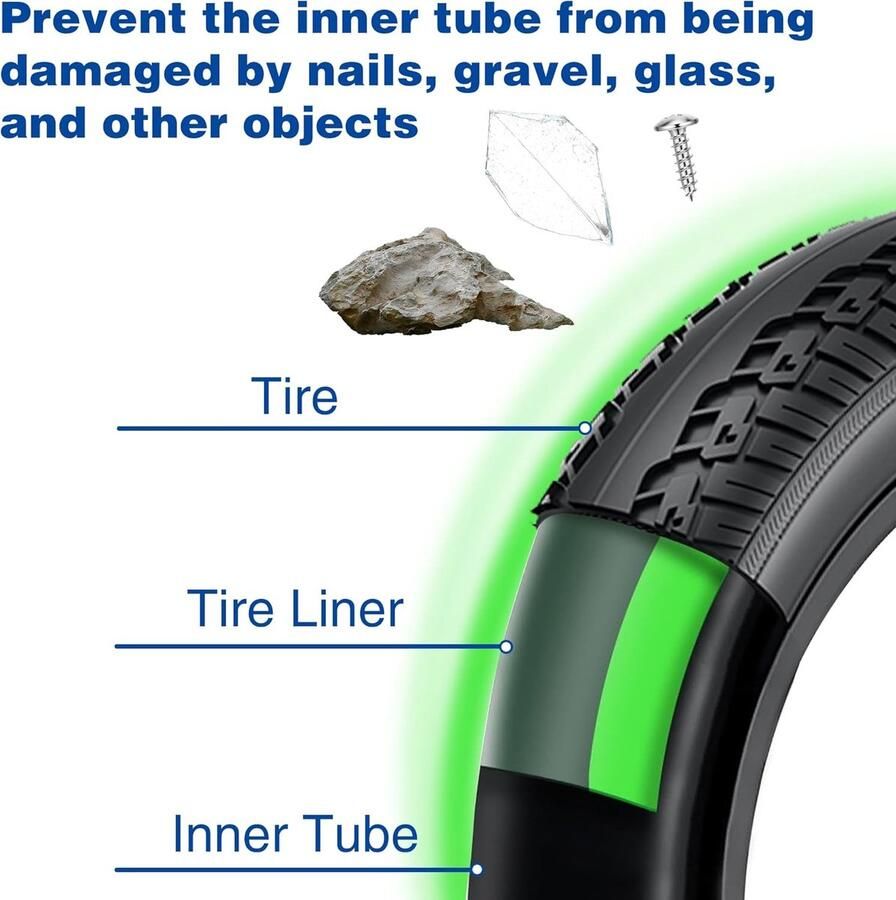SnelShoppen 2x Fat Bike Tire Liner Fietsbanden 54x2300mm Lekbescherming Anti-Penetratie voor MTB E-Bike Geschikt voor 2-3.5 Inch Banden - Foto 1