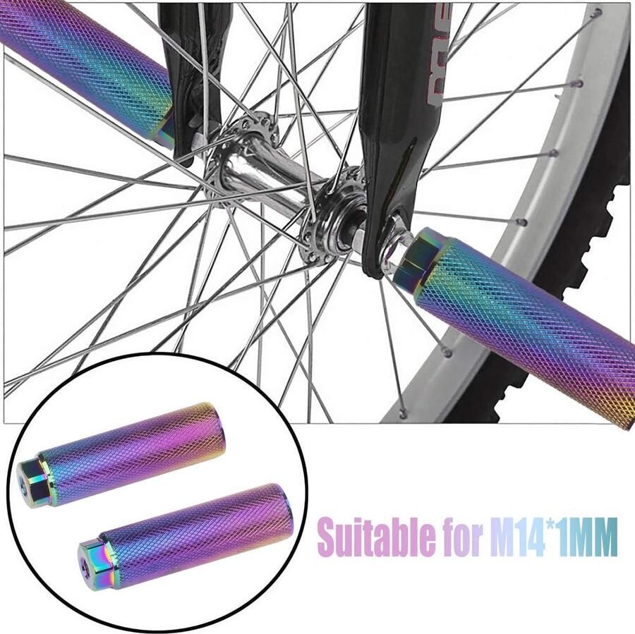 SnelShoppen BMX Pegs Set van 2 Stunt Pegs 10mm 26 Tanden Aluminium Legering Antislip Strip Voor- en Achteras BMX Fietsen Accessoires