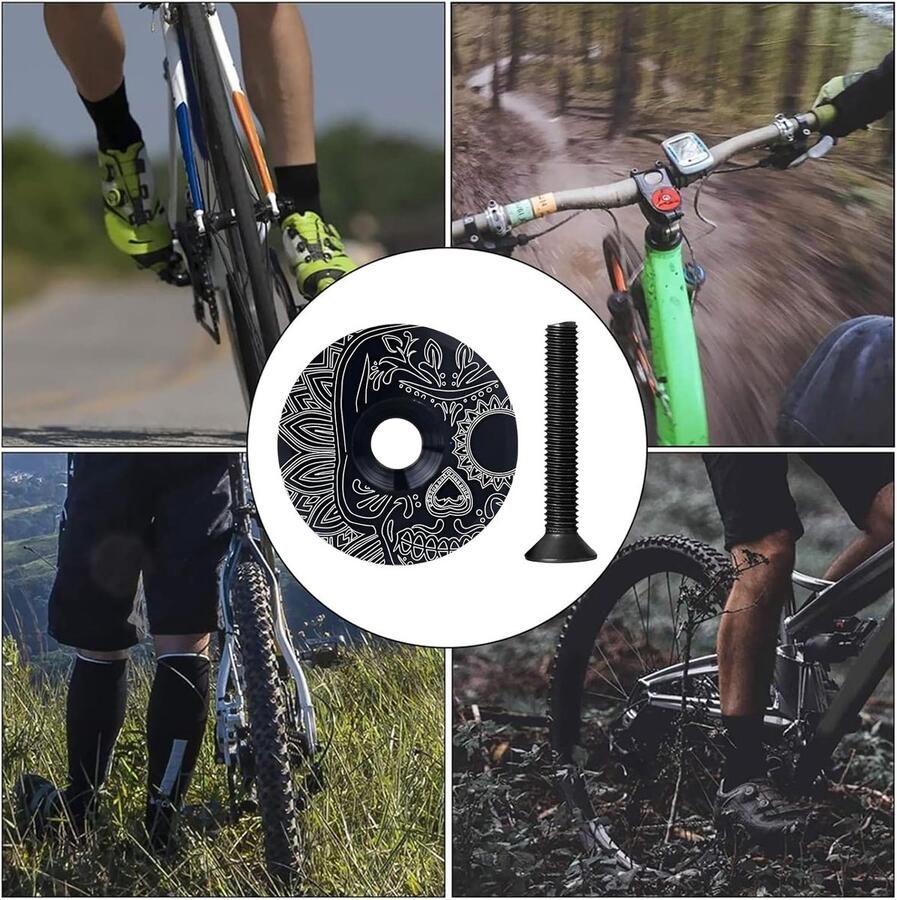 SnelShoppen Fiets Bridle Top Cap Set van 2 Koper Bescherming Aluminium Bridle Top Cap voor Mountainbike en Racefiets met Schroef