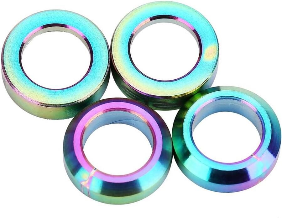 SnelShoppen Fiets Caliper Gasket Caliper Vastzetbouten Spacer 4 stuks TC4 Titanium Caliper Vastzetbouten Gasket Spacer voor Mountainbike - Foto 2
