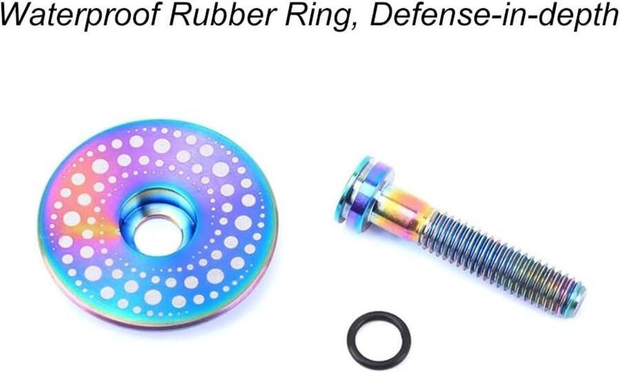 SnelShoppen Fiets Stem Top Cap Deksel 1 8 inch met Bouten Titanium Legering Waterdicht voor Mountainbike Vouwfiets Racefiets Lichtgewicht 28